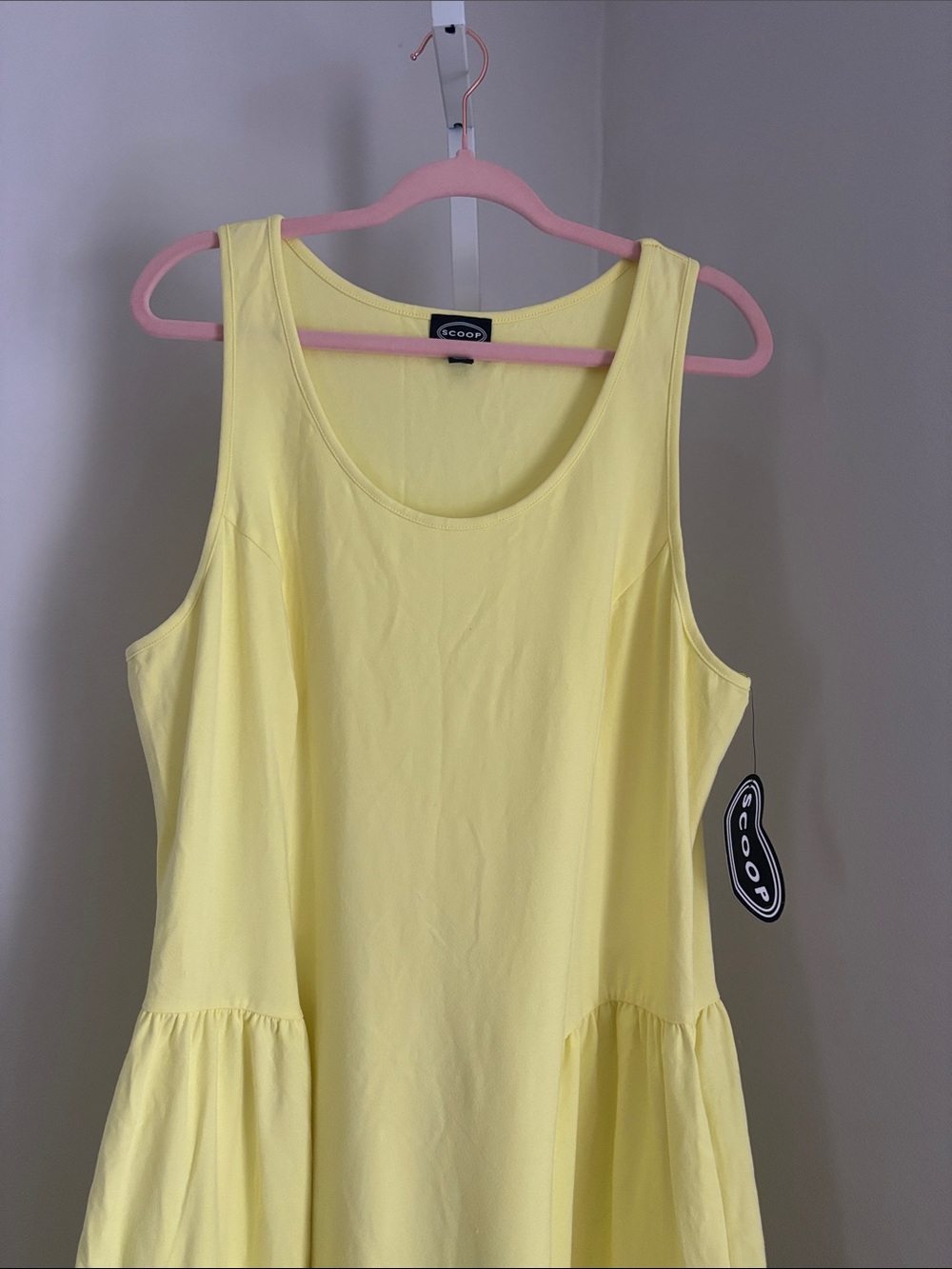 Scoop NWT Women's Lemon Stretch Cotton Blend Midi Basque Dress, Plus Size 20/XXL - Picture 7 of 9